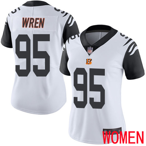 Cincinnati Bengals Limited White Women Renell Wren Jersey NFL Footballl 95 Rush Vapor Untouchable